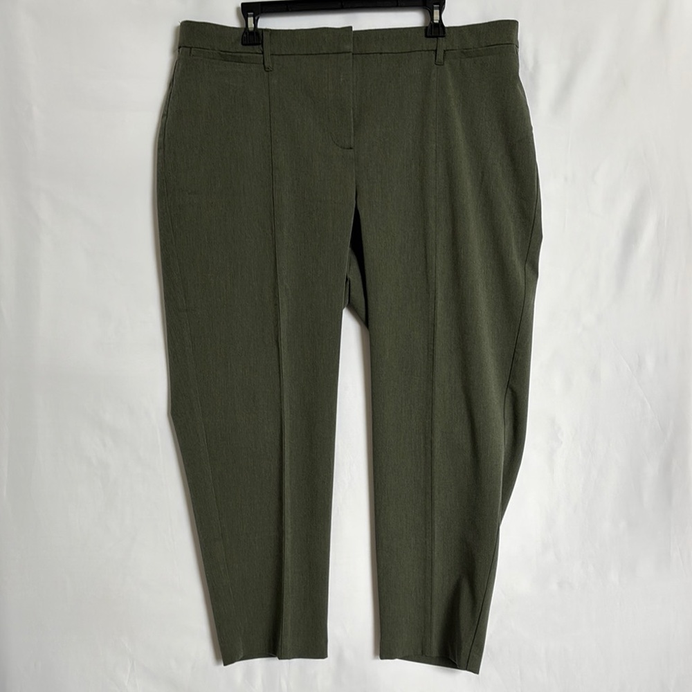 J Jill Essential Women Sz 20 Stretch elastic waist Green Pants Ankle Length